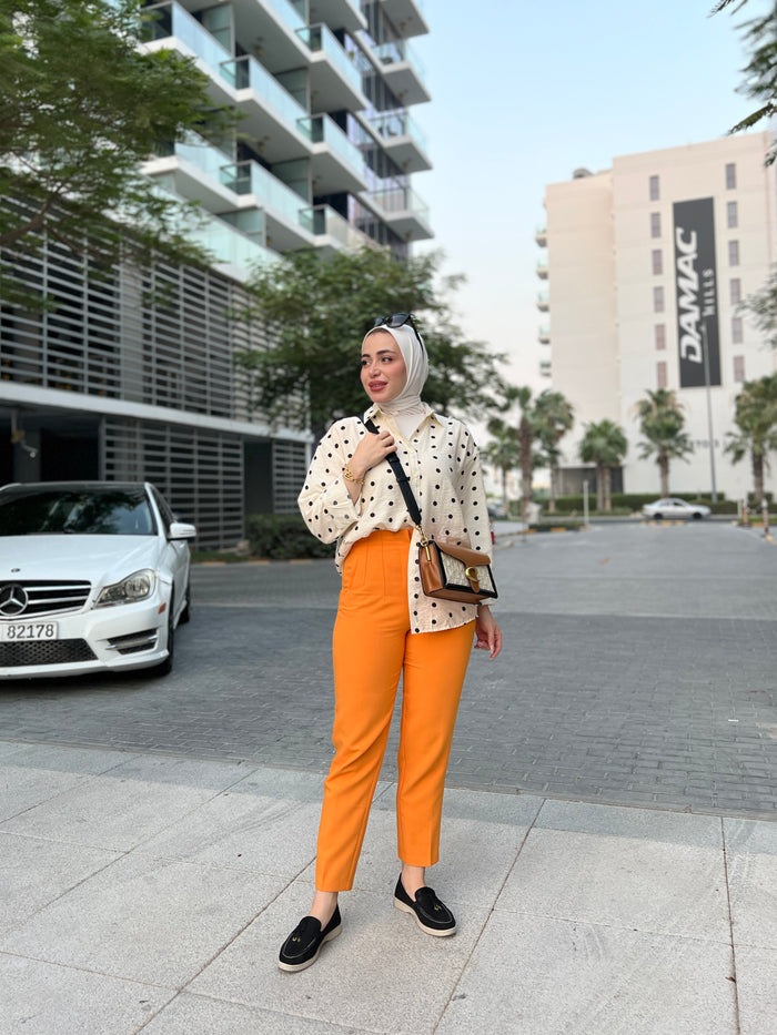 Bright orange orijinal brand design trousers