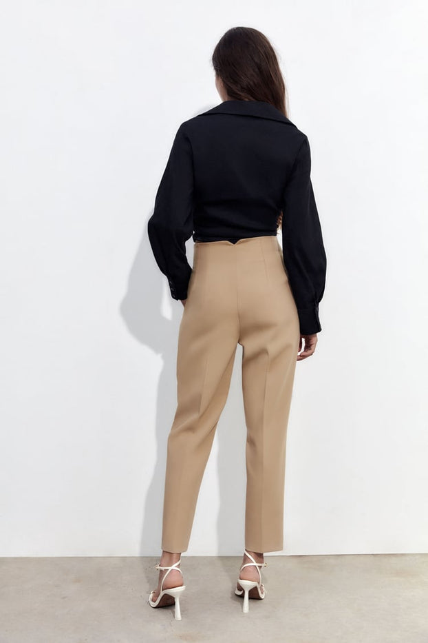 Beige orijinal brand design trousers 2303100021-01