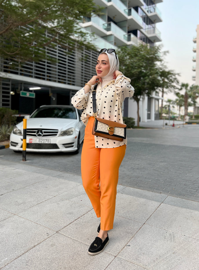 Bright orange orijinal brand design trousers