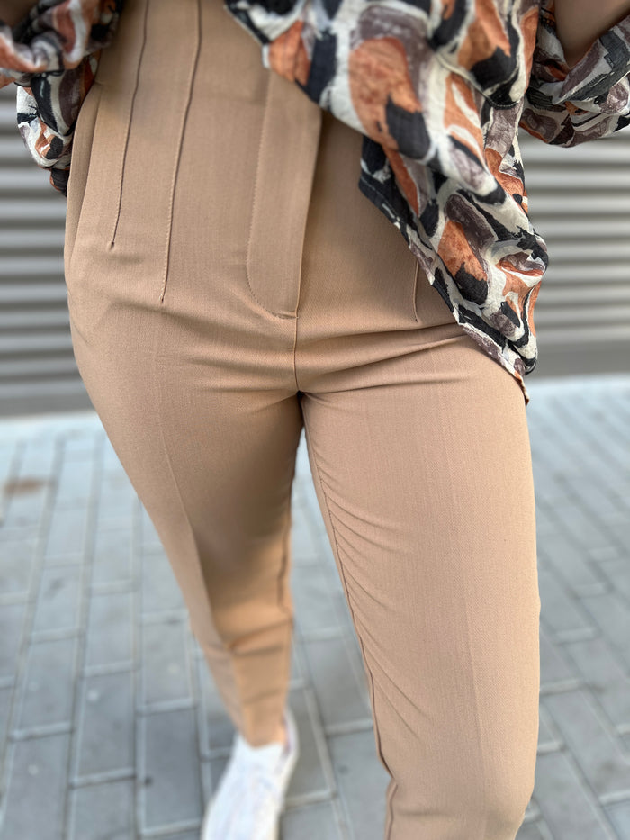 Beige orijinal brand design trousers 2303100021-01