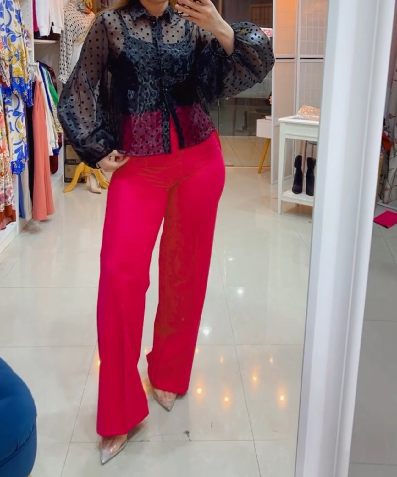 Orijinal  brand fushia  wide leg trousers