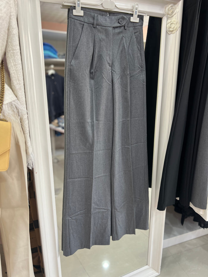 High waits wide leg pocket grey pants