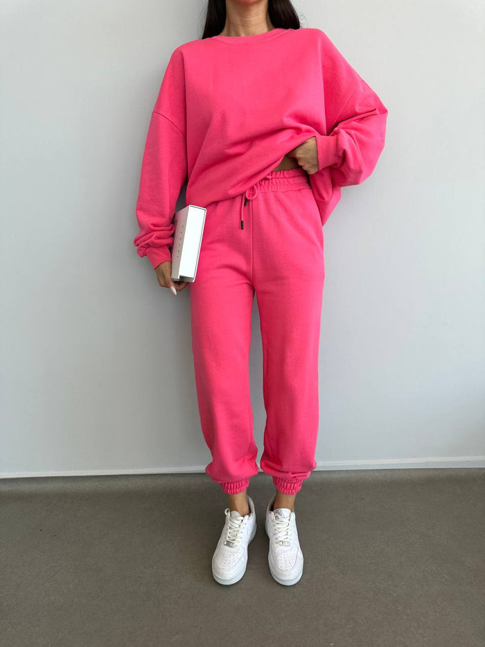 Pink casual tracksuit