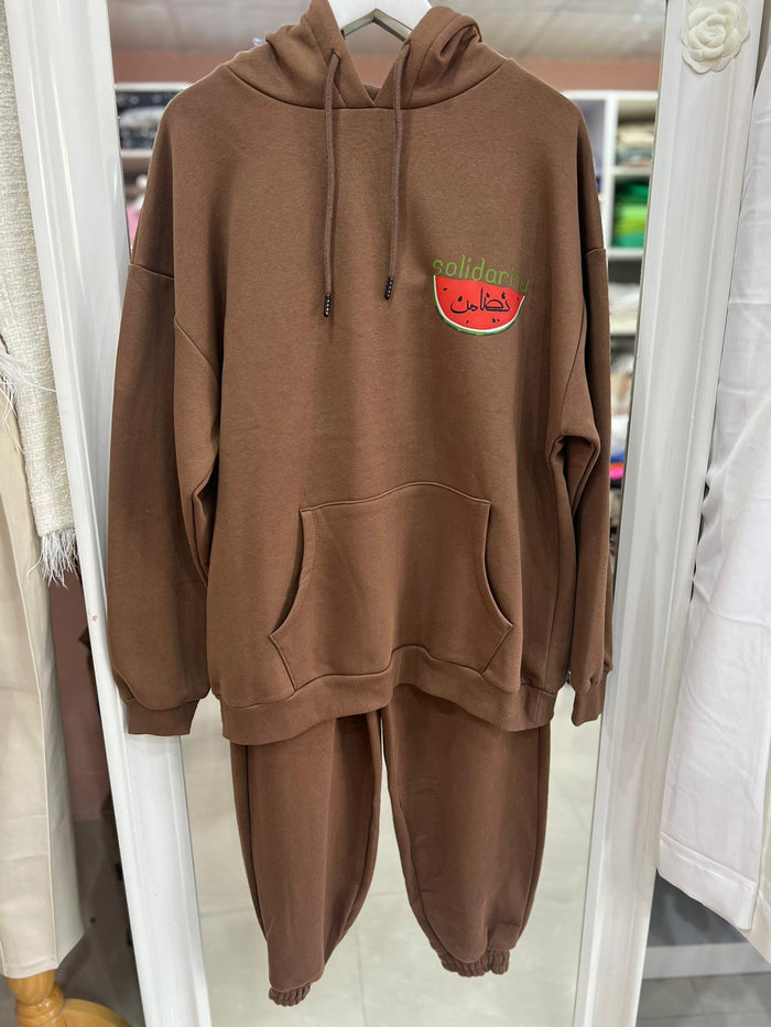 BROWN CASUAL SETS -WITH HOODIE