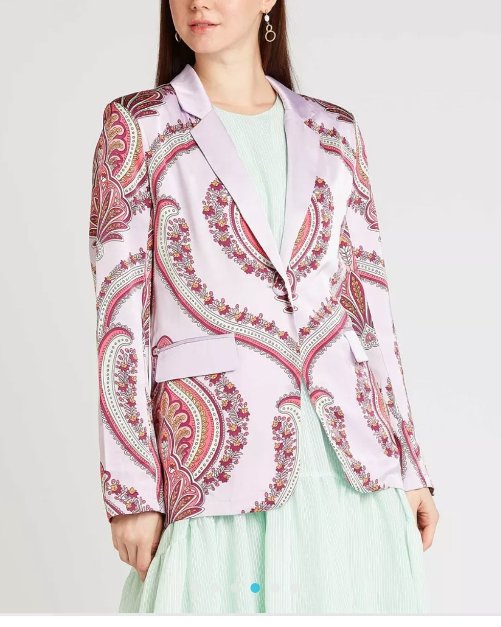 Iconic Paisley Print Jacket with Notched