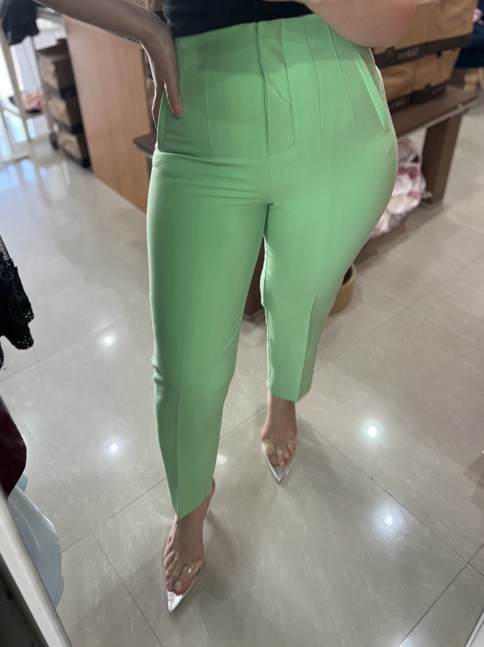 Neon green orijinal brand design trousers 2303100071-01