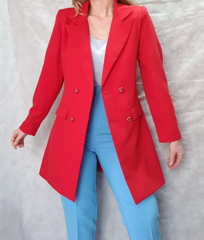 Red long blazer