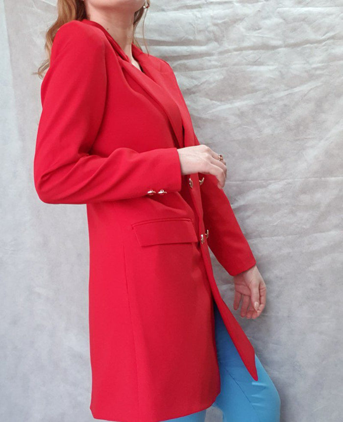 Red long blazer