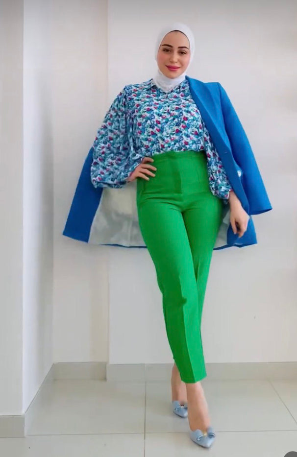 Green orijinal brand design trousers 2303100091-01