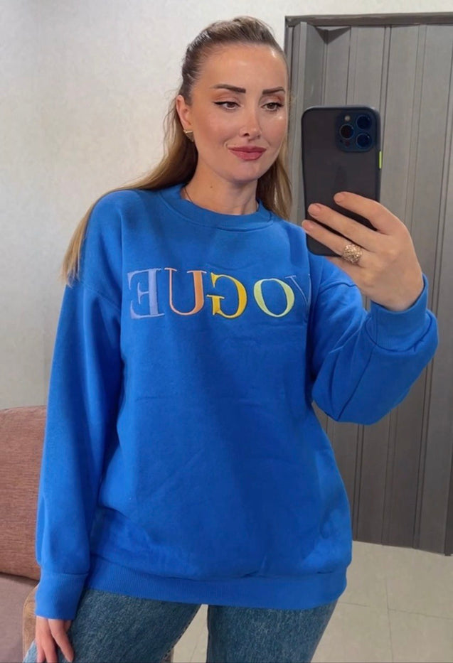 Blue voque sweatshirt