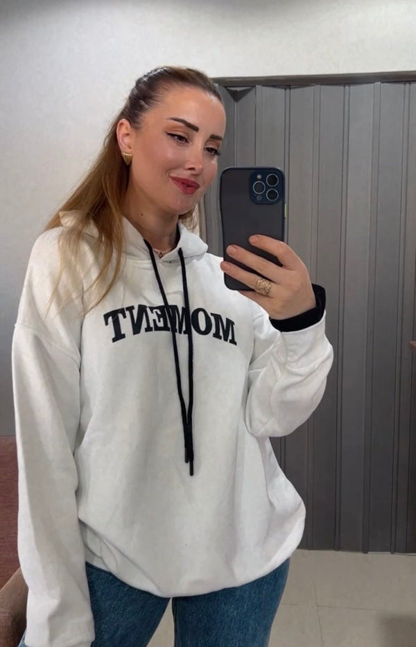 White oversize hoodie