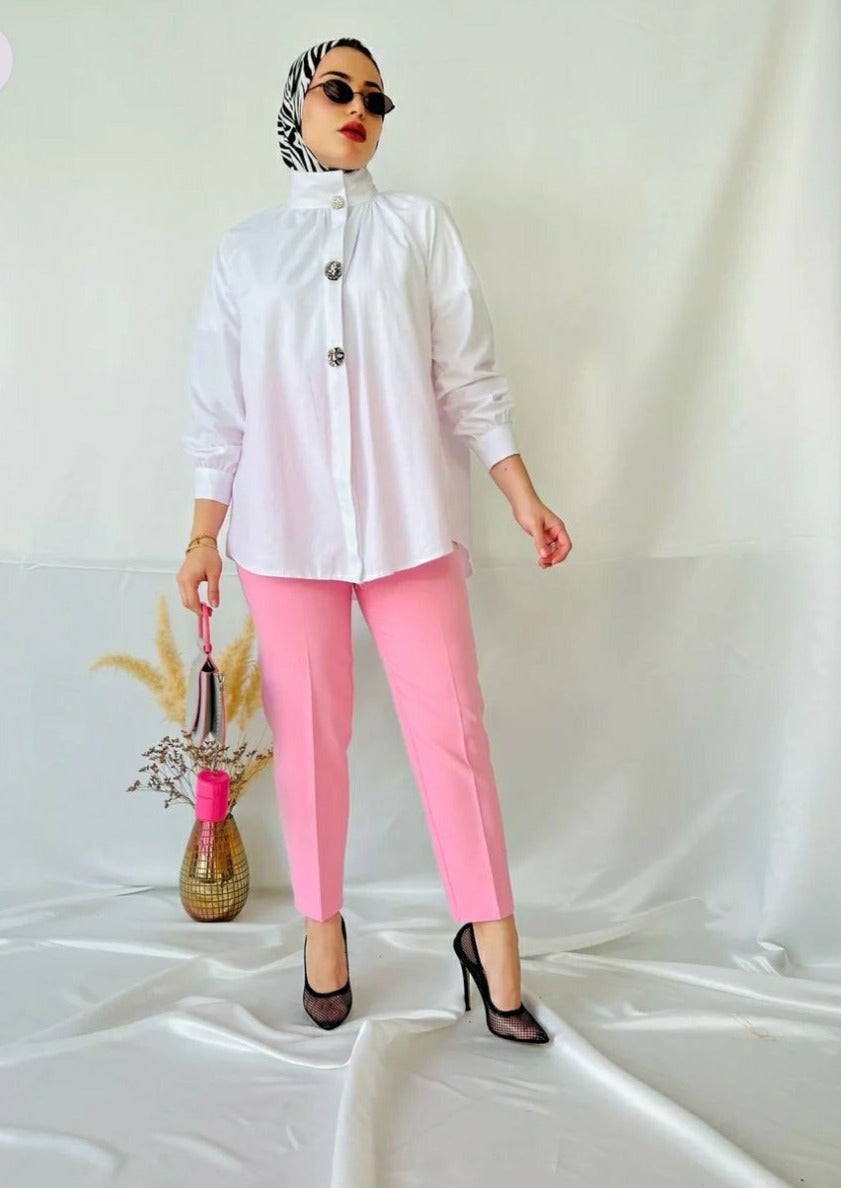 Baby pink orijinal brand design trousers 2303100031-01