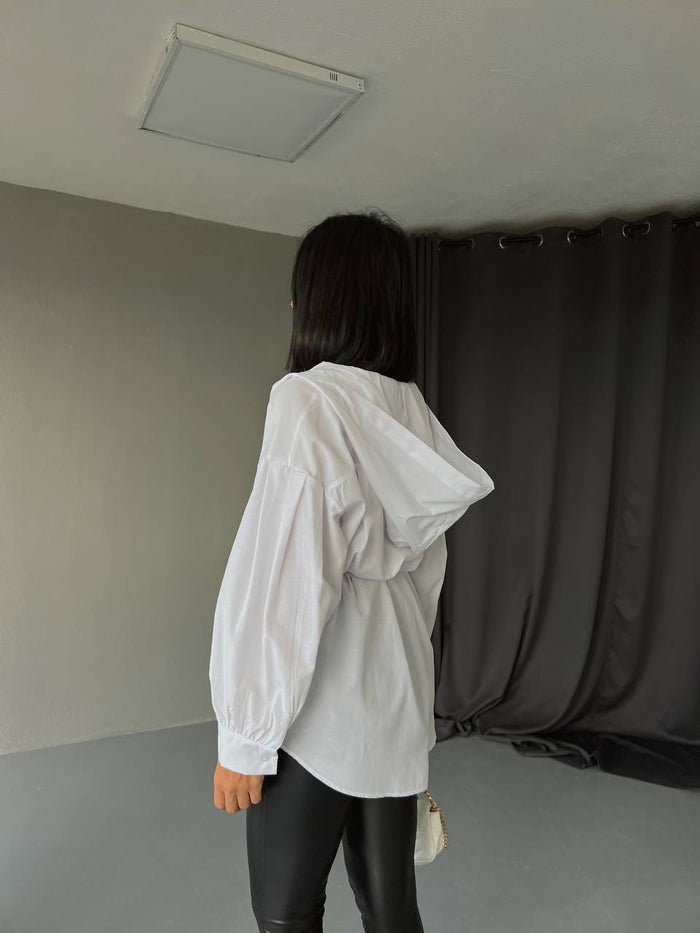 HOODED POPLIN SHIRT/2303030053-02