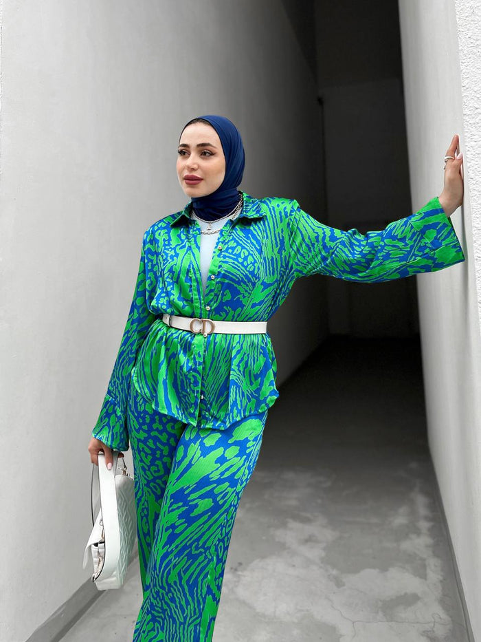 Satin printed  suit 2303100005-03