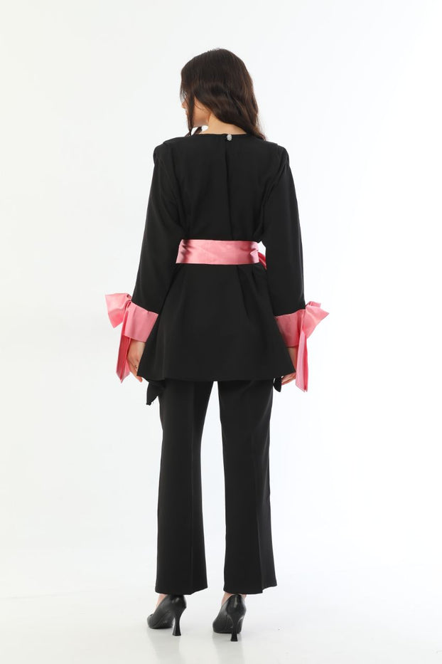 BLACK-PINK BOW SUIT 2304240011-01